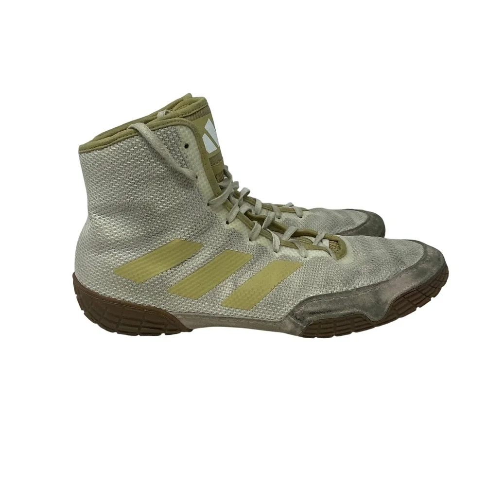 Adidas Tech Fall 2.0 Wrestling Shoes White Gold Gum FZ5389 Mens Size 12 High Top